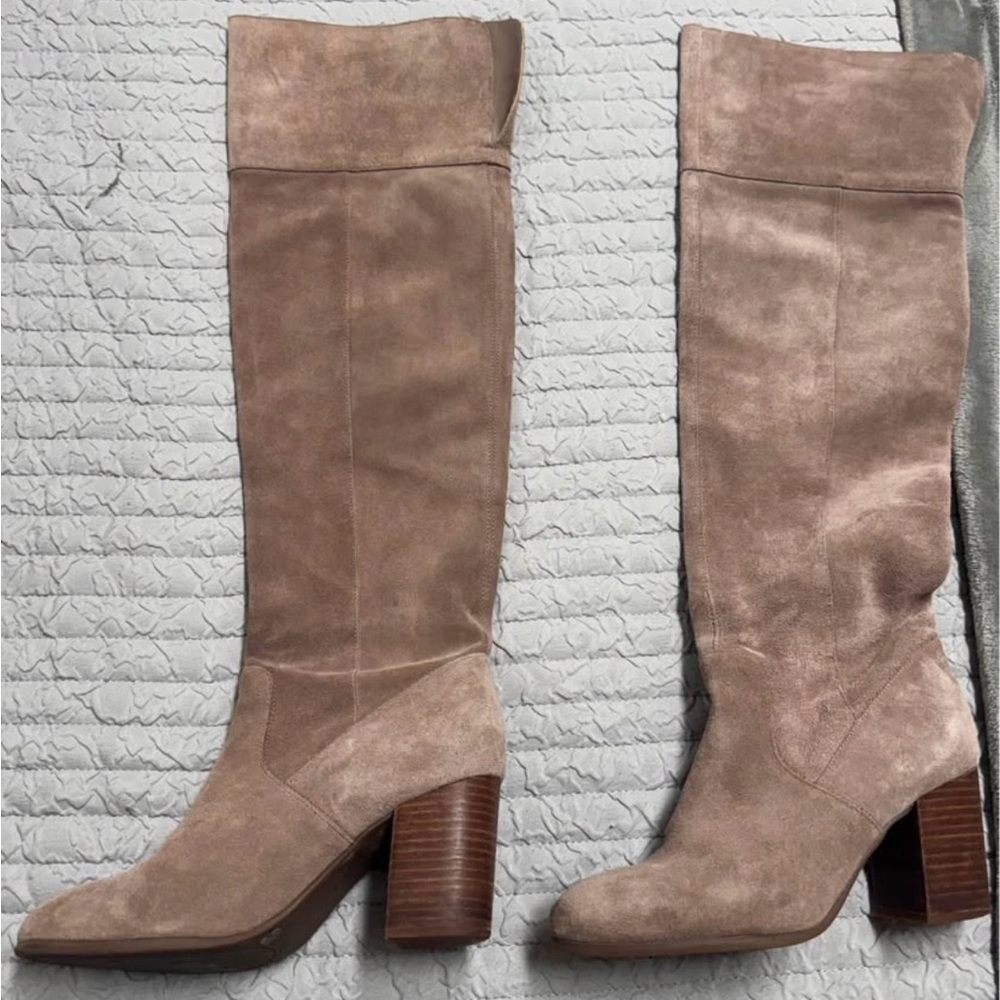 Jessica Simpson Over the Knee Tan Suede Boots “leather”